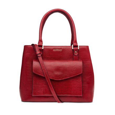 Bolsa Tote Alice Couro - Lezard Rubi