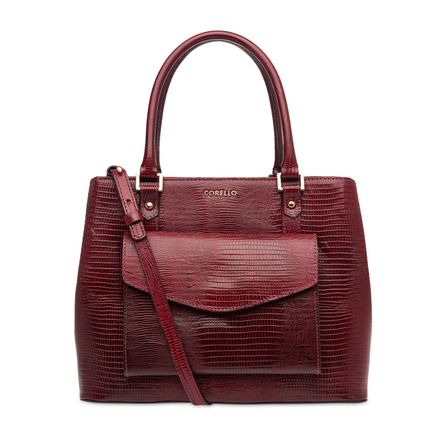 Bolsa Tote Alice Couro - Lezard Vinho