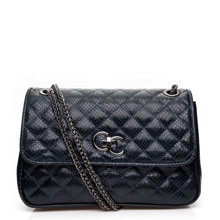 Shoulder Python Mania Couro - Marine