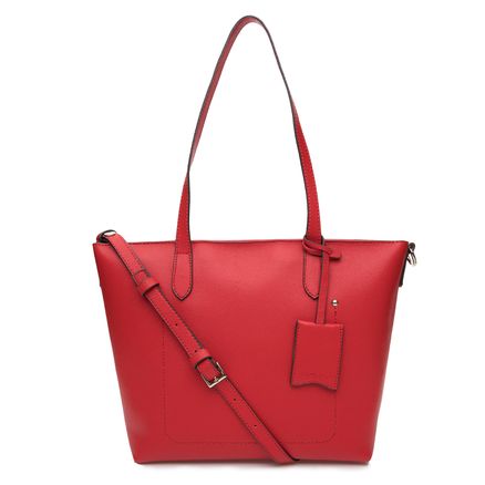Mini Shopping Tina Eco Saffiano - Cereja