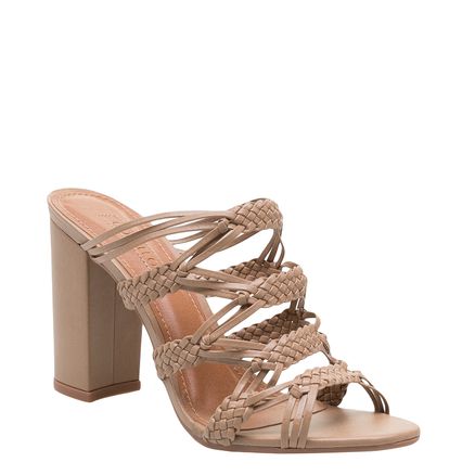 Sandália Feminina Mule Macramê - Tan