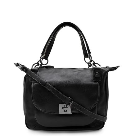 Bolsa De Ombro Feminina Silvia Couro - Preto