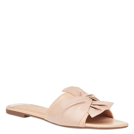 Slide Maxi Laço - Couro Nude