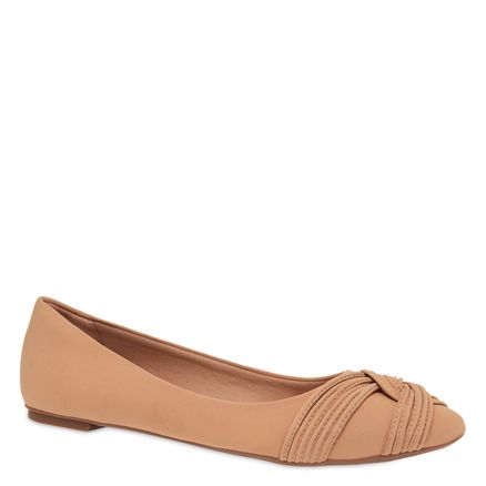 Sapatilha Bico Fino Trançado - Nobuck Soft Light Tan