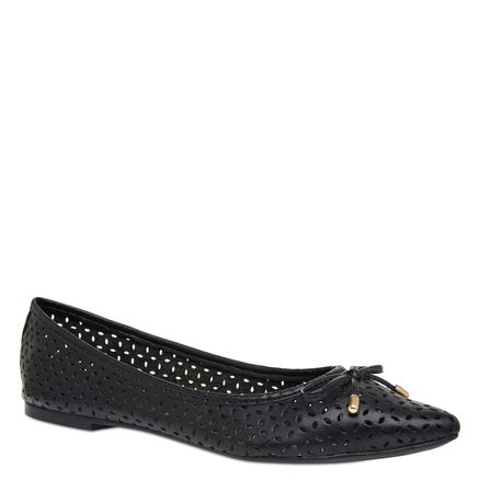 Sapatilha Bico Fino Lasercut - Atanado Preto