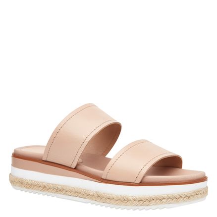 Sandália Flat Form Couro - Atanado Nude