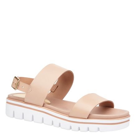 Sandália Flat Form Couro - Atanado Nude