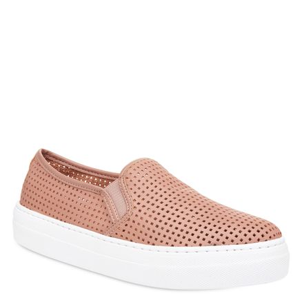 Slip On Feminino Lasercut - Couro Atanado Rose