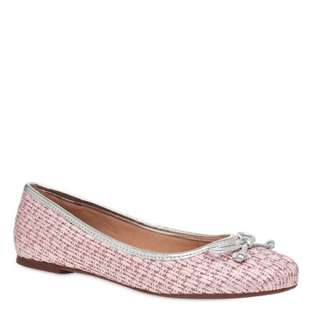 Sapatilha Jacquard - Trama Rosa/Metal Prata