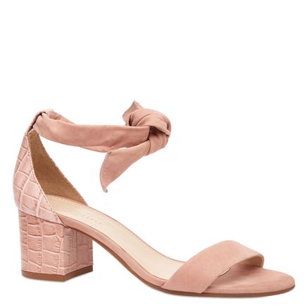 Sandália Lezard & Nobuck - Couro Nobuck Rose/Croco