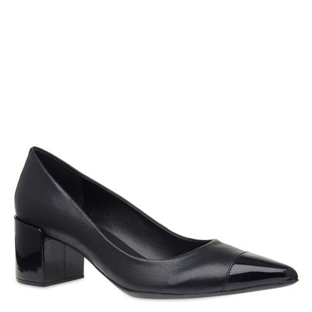 Scarpin Cap Toe - Vz Soft Preto/Couro Kid Pto