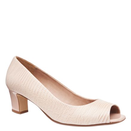 Peep Toe Lezard Couro - Lez Nude/Vz Soft Nude
