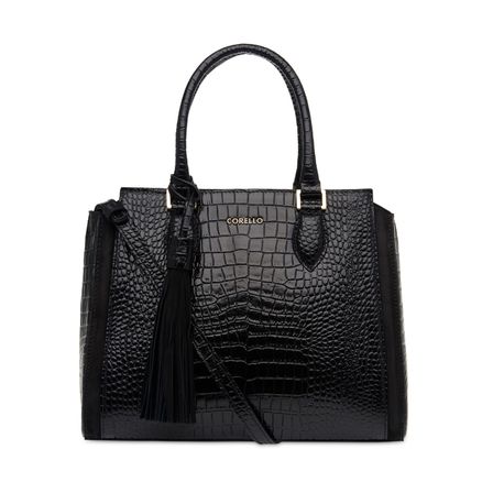 Handbag Croco Bicolor - Croco Preto/Nob Pto