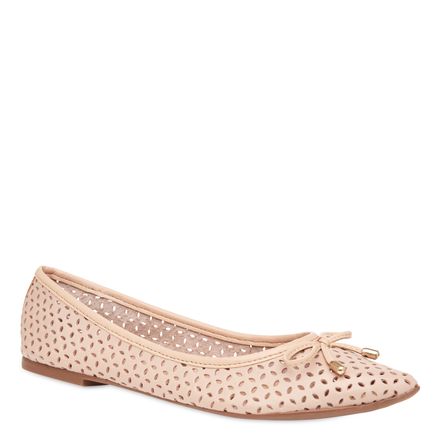 Sapatilha Bico Fino Lasercut - Atanado Nude