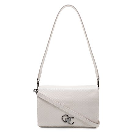 Crossbody Python Dorso Couro - Gelo