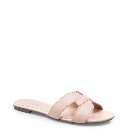 Rasteirinha Chinelo Geometric Couro - Atanado Nude