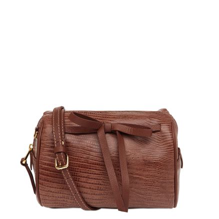 Bolsa Transversal Feminina Couro - Laço Marrom