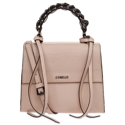 Handbag Couro Correntes - Nude