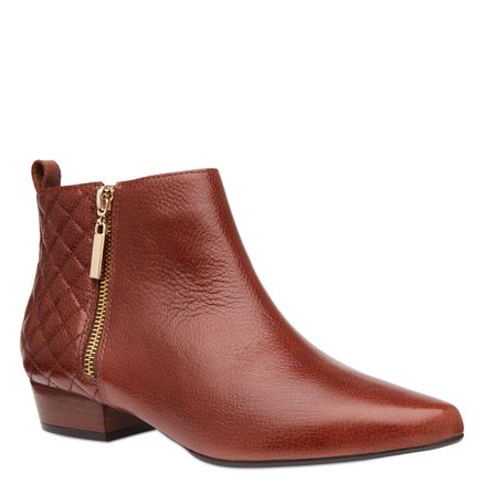 Ankle Boot Matelassê Couro - Floter  Castanho