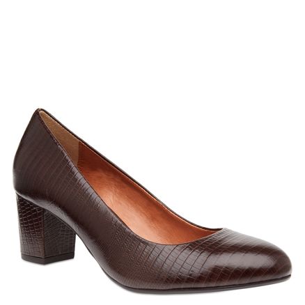 Scarpin Basic - Couro Lezar Cafe