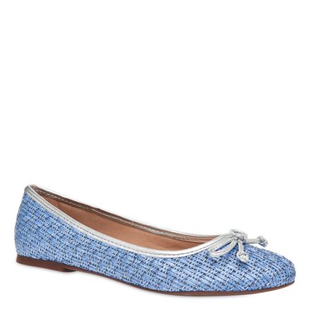 Sapatilha Jacquard - Trama Azul/Metal Prata