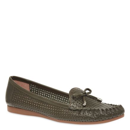 Mocassim Feminino Lasercut Couro - Atanado Oliva