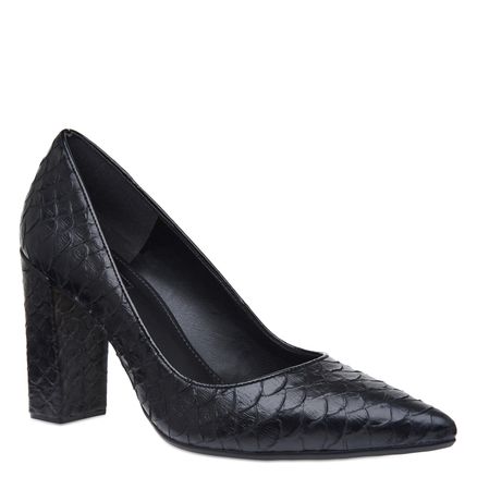 Scarpin Python Rustic - Anaconda Preto/Vz Preto