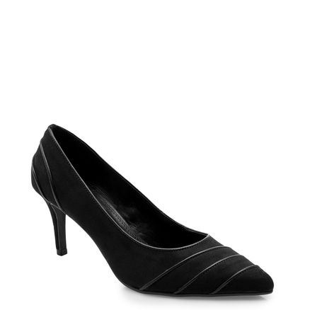 Scarpin Line Camurça Soft - Preto