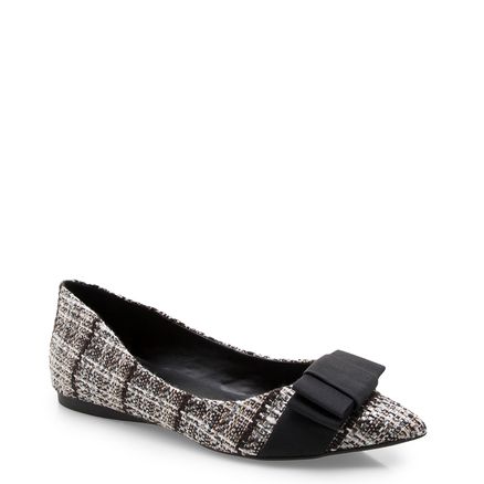 Sapatilha Laço Gorgurão Tweed - Preto