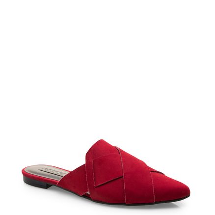 Mule Cross - Couro Nobuck Scarlet