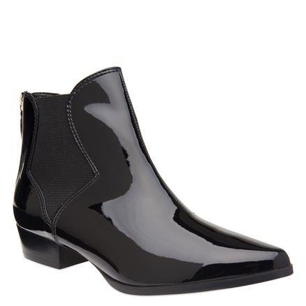 Bota Feminina Chelsea Boot Verniz - Soft Preto