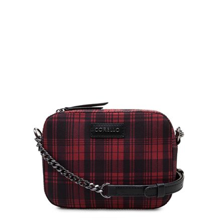 Bolsa Transversal Feminina Tecido Xadrez - Malbec Tartan