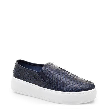 Slip On - Couro Python Escamado Marinho