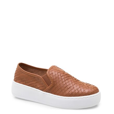 Slip On - Couro Python Escamado Camel
