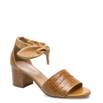 Sandália Feminina Basic Laço Couro - New Croco Dijon Marrakesh