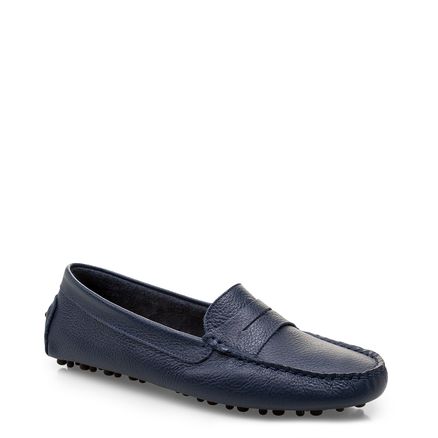Mocassim Feminino - Couro Floater Marinho