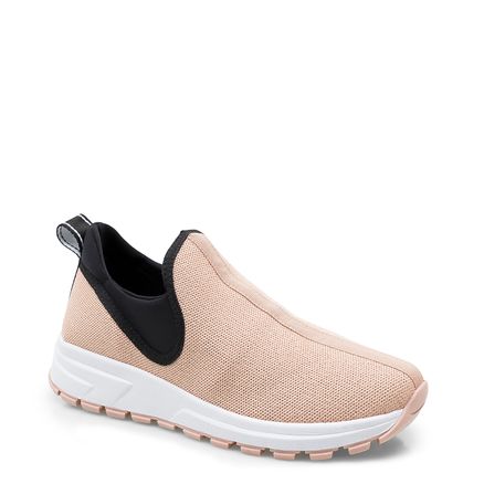 Tênis Feminino Sneaker Knit Tecido Fritz Lycra - Nude