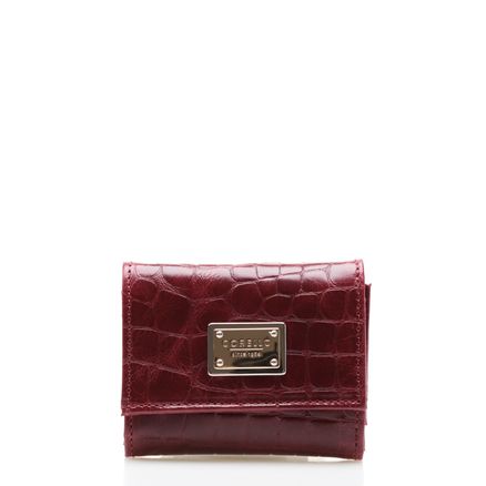 Carteira Feminina New - Couro Croco Scarlet