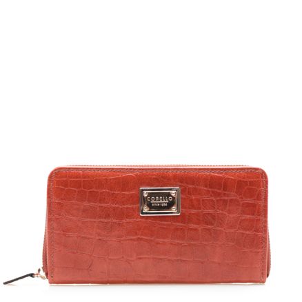 Carteira Feminina New - Couro Croco Brick