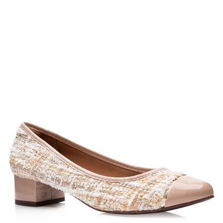 Scarpin Tweed - Nude