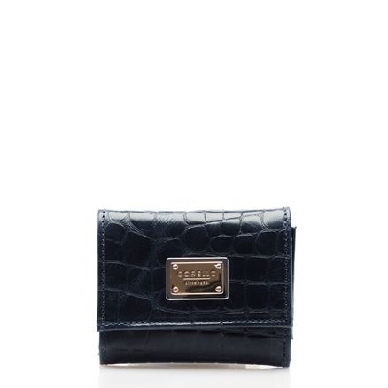 Carteira Feminina New - Couro Croco Marinho