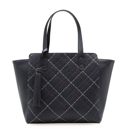 Bolsa Sacola Feminina Matelassê Tricolor Eco - Marinho Whit Malb
