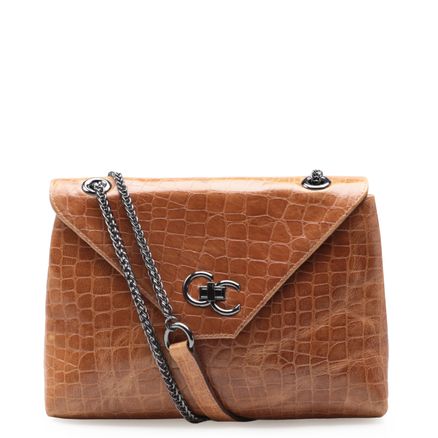 Bolsa De Ombro Feminina Cora New Couro - Croco Dijon