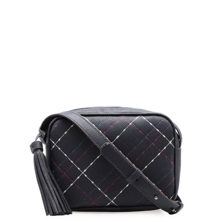 Bolsa Transversal Feminina Matelassê Tricolor Eco - Marinho
