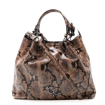 Bolsa De Ombro Feminina Couro - New Python Avelã