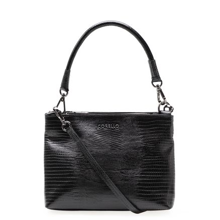 Bolsa Tranversal Feminina Couro - Lezard Preto