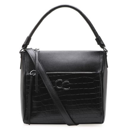 Hobo Vivian Couro - Floater Croco Preto
