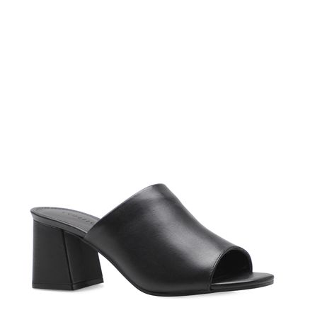 Mule Minimal Couro Atanado - Preto