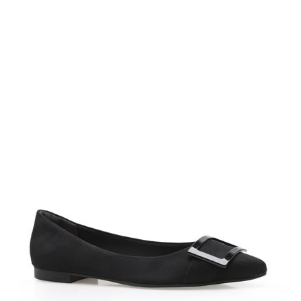 Sapatilha Bucle Square Camurça Soft - Preto