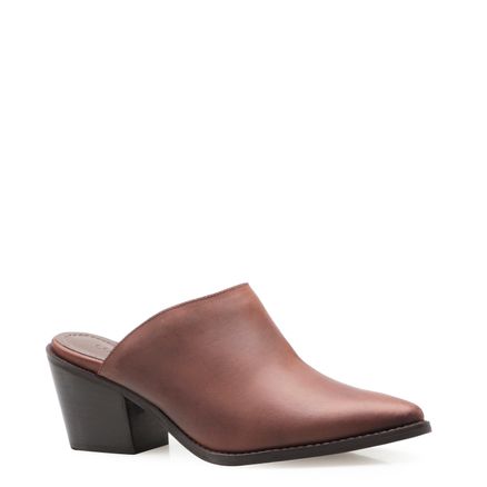 Mule Western Boot Couro - Castanho